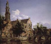 Jan van der Heyden Canal and Church of the scenic West oil on canvas